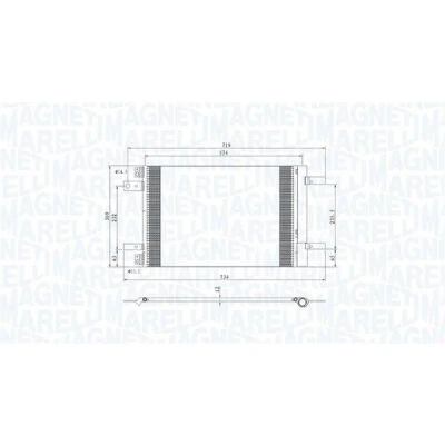 Bilde av MAGNETI MARELLI 350203766000 Kondensator med tørker 574x369x12 369 574 12 PEUGEOT: 5008 I, 3008 308 I Hatchback, CITROËN: Berlingo II