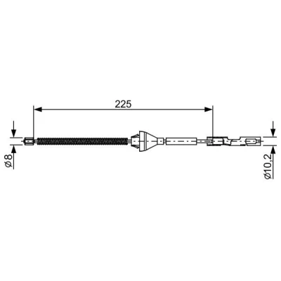 Bilde av BOSCH 1 987 482 705 Bremsekabel 225 FORD: Focus 2 Kombi,