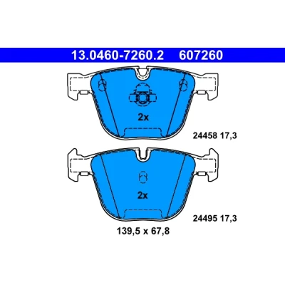 Bilde av ATE 13.0460 7260.2 Bremseklosser klargjort for slitasjeindikator, ekskl. slitasjevarselkontakt BMW: X5, X6