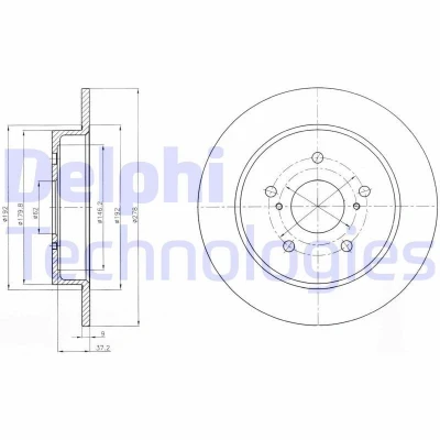 Bilde av DELPHI BG4222 Bremseskiver 278 9 5 fullt ut oljet ubehandlet uten hjullager, ABS sensorring SUZUKI: SX4 I Hatchback, SWIFT 3