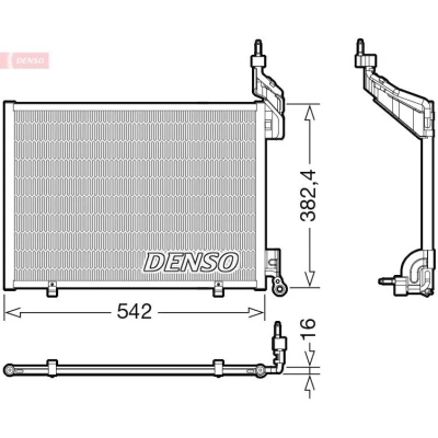 Bilde av DENSO DCN10048 Kondensator uten tørker R 134a FORD: FIESTA 6
