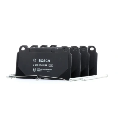 Bilde av BOSCH 0 986 494 694 Bremseklosser Low Metallic med antihyle blikk fjær AUDI: Q5, A6 C7 Avant, Sedan, PORSCHE: Macan