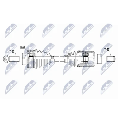 Bilde av Drivaksel, Framaksel venstre Nty NPW SU 075 suzuki alto vii, swift iv OE 39101 4A04C, 44102M68K50