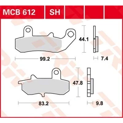 Bilde av TRW Sinter Street MCB612SH Bremseklosser