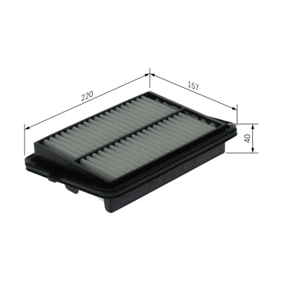 Bilde av BOSCH F 026 400 649 Luftfilter 39,5 157 226,5 Filterinnsats SUZUKI: SWIFT 5, SX4 II S Cross, Vitara IV SUV