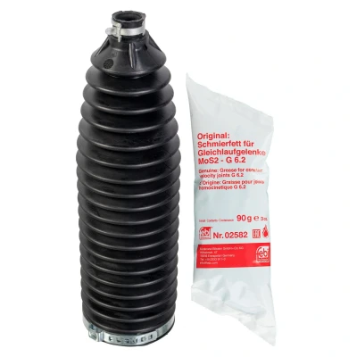 Bilde av FEBI BILSTEIN 180208 Belgsett, styring termoplastisk polyester elastomer framaksel venstre, høyre med fett bøyler