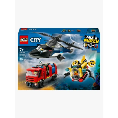 Bilde av LEGO City 60462 Pakke med helikopter, brannbil og ubåt Byggesett Plast