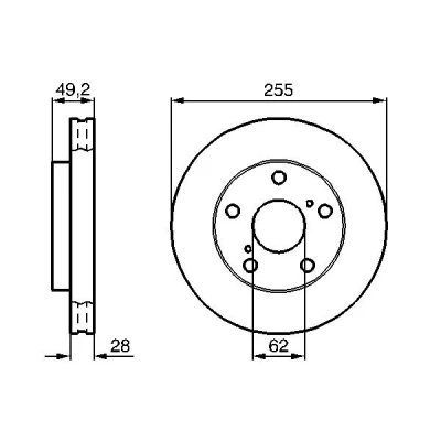 Bilde av BOSCH 0 986 478 726 Bremseskiver 255 28 5 114,3 ventilert, innvendig ventilert oljet TOYOTA: Camry IV Sedan, III Sedan