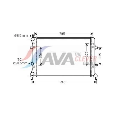 Bilde av AVA COOLING SYSTEMS VN2359 Radiator Aluminium 650mm 416mm 34mm med tetning hette, uten ekspansjonstank Kjøleribber satt sammen mekanisk