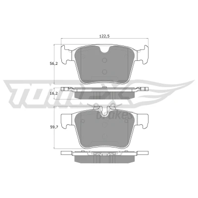 Bilde av TOMEX brakes TX 18 16 Bremseklosser bakaksel klargjort for slitasjeindikator VOLVO: XC90 II, XC60 LAND ROVER: Range Rover Evoque