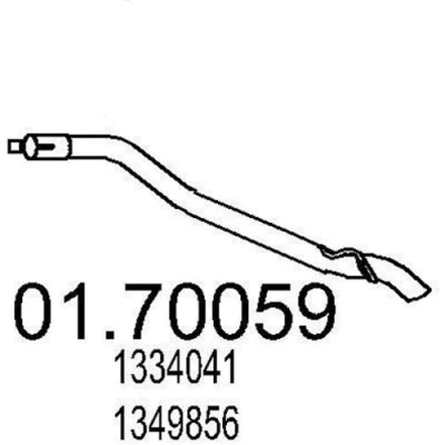 Bilde av MTS 01.70059 Eksosrør 860 bak for bakre eksospotte FORD: Focus 2 Kombi