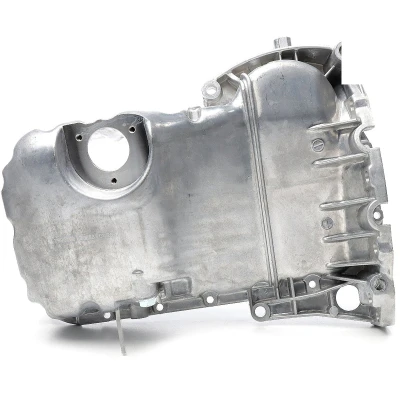 Bilde av METZGER 7990123 Bunnpanne med oljeplugg hull for oljenivåmåler, uten oljekartetning presstøpt aluminium AUDI: A4 B5 Avant, A6 C5 Avant