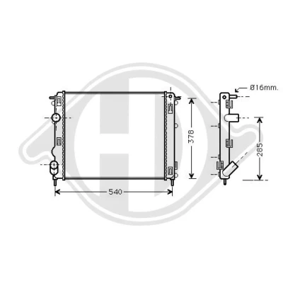 Bilde av DIEDERICHS DCM2910 Radiator Aluminium 480 414 28 Climate RENAULT: Kangoo I
