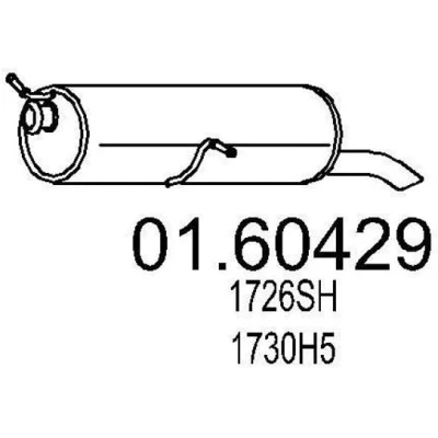 Bilde av MTS 01.60429 Sluttlyddemper 840 PEUGEOT: 307 Hatchback, CITROËN: C4 I Hatchback