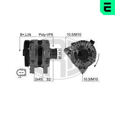 Bilde av ERA 210426A Dynamo 14V 150A FORD: MONDEO 4 Turnier, S Max Mk1, Galaxy Mk2 MPV