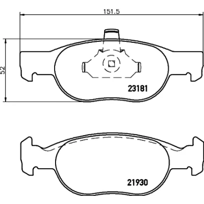 Bilde av HELLA 8DB 355 008 431 Bremseklosser ikke klargjort for slitasjeindikator FIAT: Punto I Cabrio, II Hatchback
