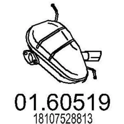 Bilde av MTS 01.60519 Sluttlyddemper 580 BMW: 1 Hatchback