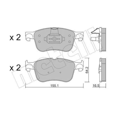 Bilde av METELLI 22 1205 1 Bremseklosser ekskl. slitasjevarselkontakt FORD: Puma SUV, Focus Mk4 Turnier, Kuga Mk3