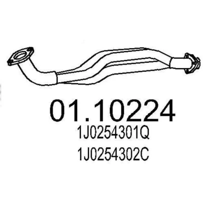 Bilde av MTS 01.10224 Eksosrør 730mm foran for midtre eksospotte VOLKSWAGEN: Golf 4, 4 Variant