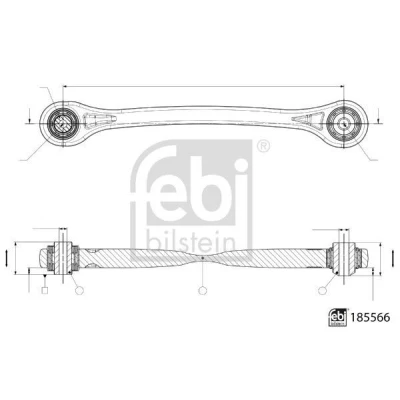 Bilde av FEBI BILSTEIN 185566 Bærebru med lager venstre bakaksel, foran, nede, ytre Casterstag Aluminium AUDI: Q7