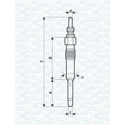 Bilde av MAGNETI MARELLI 062900006304 Glødeplugg 11V 10A M10X1 VOLKSWAGEN: Multivan 5 (7HM, Transporter 5, Bus, SKODA: Octavia 1 Combi, Fabia 2