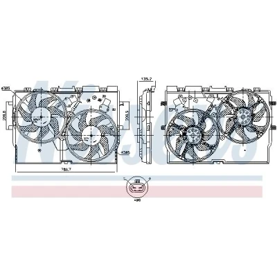 Bilde av NISSENS 850004 Kjølevifte 385 12 250 uten integrert kontroller FIAT: Ducato III Flatvogn lastebil / Chassis