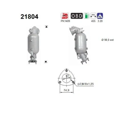 Bilde av AS 21804 Katalysator Euro 6