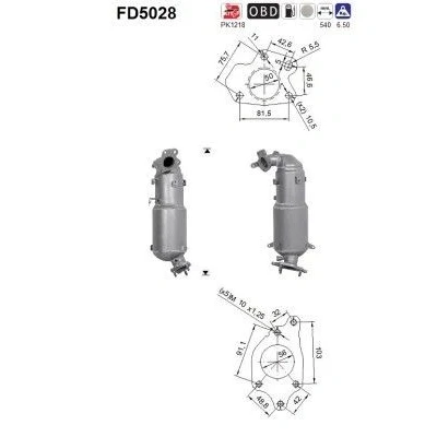 Bilde av AS FD5028 Partikkelfilter Euro 5 Cordierit