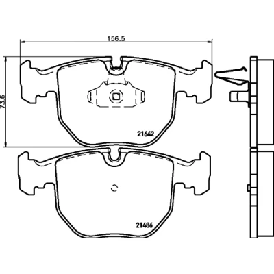 Bilde av HELLA 8DB 355 008 281 Bremseklosser klargjort for slitasjeindikator BMW: X3, 5 Touring, X5