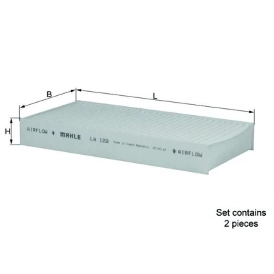 Bilde av MAHLE ORIGINAL LA 122/S Kupéfilter Partikkelfilter 225,0 111, 112 29,0, 30,0 BMW: 1 Hatchback, VOLKSWAGEN: Polo V HONDA: CR 2