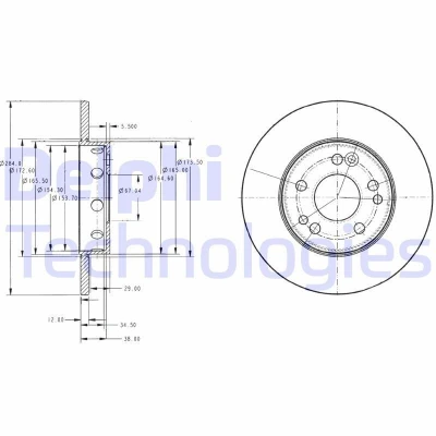 Bilde av DELPHI BG2314 Bremseskiver 284 12 5 fullt ut oljet ubehandlet uten hjullager, ABS sensorring MERCEDES BENZ: W124 Sedan, E Klasse T modell