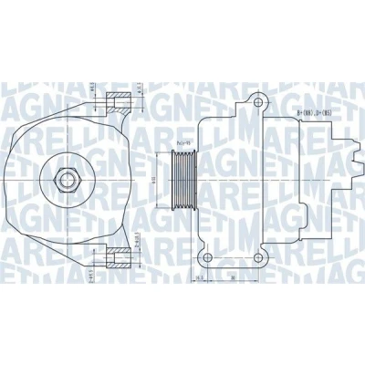 Bilde av MAGNETI MARELLI 063731766010 Dynamo 14V 75A FIAT: Panda III Hatchback, Grande Punto CITROËN: C4 I Hatchback