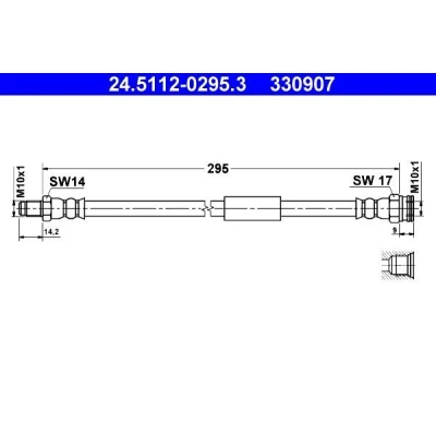 Bilde av ATE 24.5112 0295.3 Bremseslange 295 M10x1