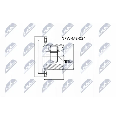 Bilde av NTY NPW MS 024 Drivknute Manuel girkasse girkassesiden MITSUBISHI: L200 III Pick up