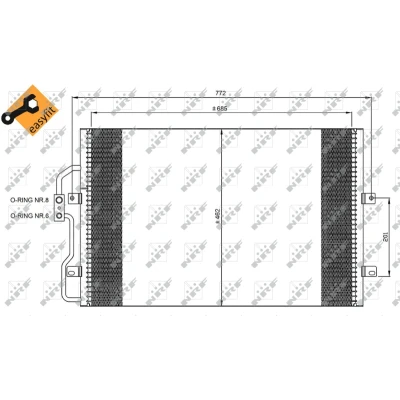 Bilde av NRF EASY FIT 35802 Kondensator med tetningsring 11,8 8,6 Aluminium 685