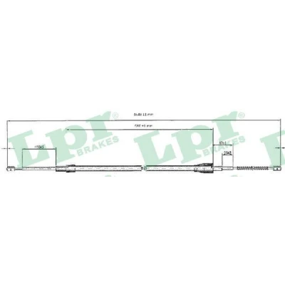 Bilde av LPR C0812B Bremsekabel 1620/944 Trommelbrems SKODA: Octavia 1 Combi