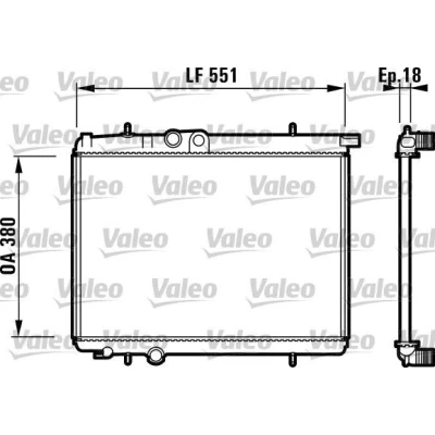 Bilde av VALEO 732886 Radiator Aluminium 380 551 18 Kjøleribber satt sammen mekanisk PEUGEOT: 206 Hatchback
