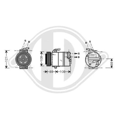 Bilde av DIEDERICHS DCK1399 Kompressor CVC6 12 R134a Climate