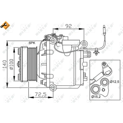 Bilde av NRF EASY FIT 32165 Kompressor TRS105 12 PAG 46 med kompressorlje, tetningsring SAAB: 9 3 Cabrio