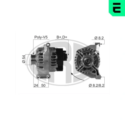 Bilde av ERA 210663A Dynamo 14V 90A FIAT: 500 Hatchback, Punto Evo C Cabrio, FORD: KA Hatchback