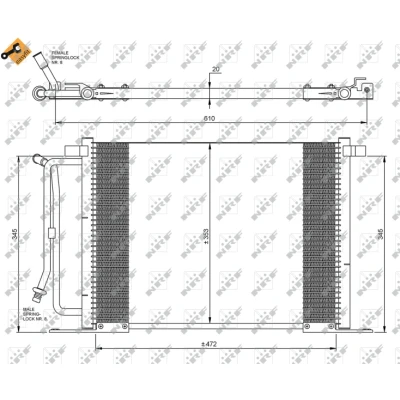 Bilde av NRF EASY FIT 35250 Kondensator med tetningsring 14,2 14,3 Aluminium 505