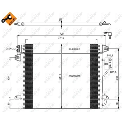 Bilde av NRF EASY FIT 35928 Kondensator med tetningsring 15,8 Aluminium 615
