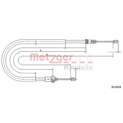 Bilde av METZGER 10.6034 Bremsekabel bakre venstre, høyre bak, venstre 1707/1425 Skivebrems COFLE PEUGEOT: 206 Hatchback