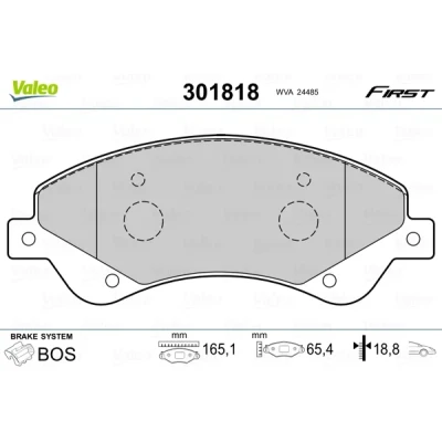 Bilde av VALEO 301818 Bremseklosser FIRST framaksel ekskl. slitasjevarselkontakt uten antiskrike blikk FORD: Transit Mk6 Van, Minibuss