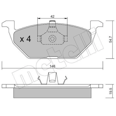 Bilde av Bremseklosser sett, Framaksel, audi,seat,skoda,vw, 1J0 693 151A, 698 151