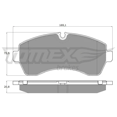 Bilde av TOMEX brakes TX 14 24 Bremseklosser framaksel klargjort for slitasjeindikator MERCEDES BENZ: Sprinter 3.5 T Van, 5 Van
