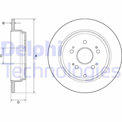 Bilde av DELPHI BG4694C Bremseskiver 302 10 5 fullt ut belagt ubehandlet uten hjullager, ABS sensorring HONDA: CR V 3, 4