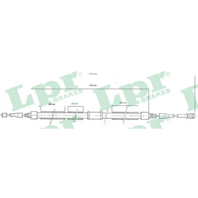 Bilde av LPR C0039B Bremsekabel 1750/1590 Skivebrems AUDI: 80 B4 Sedan