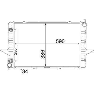 Bilde av MAHLE ORIGINAL CR 1544 000S Radiator 590 386 34 Kjøleribber loddet VOLVO: V70 I, XC70 I Cross Country, C70 Coupé
