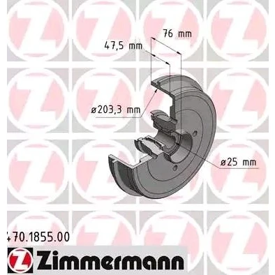 Bilde av ZIMMERMANN 470.1855.00 Bremsetrommel med hjullager, ABS senorring 234